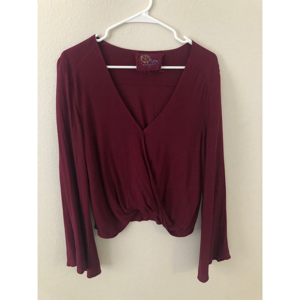 Planet Blue Blie Life silk HAYLEY wrap top